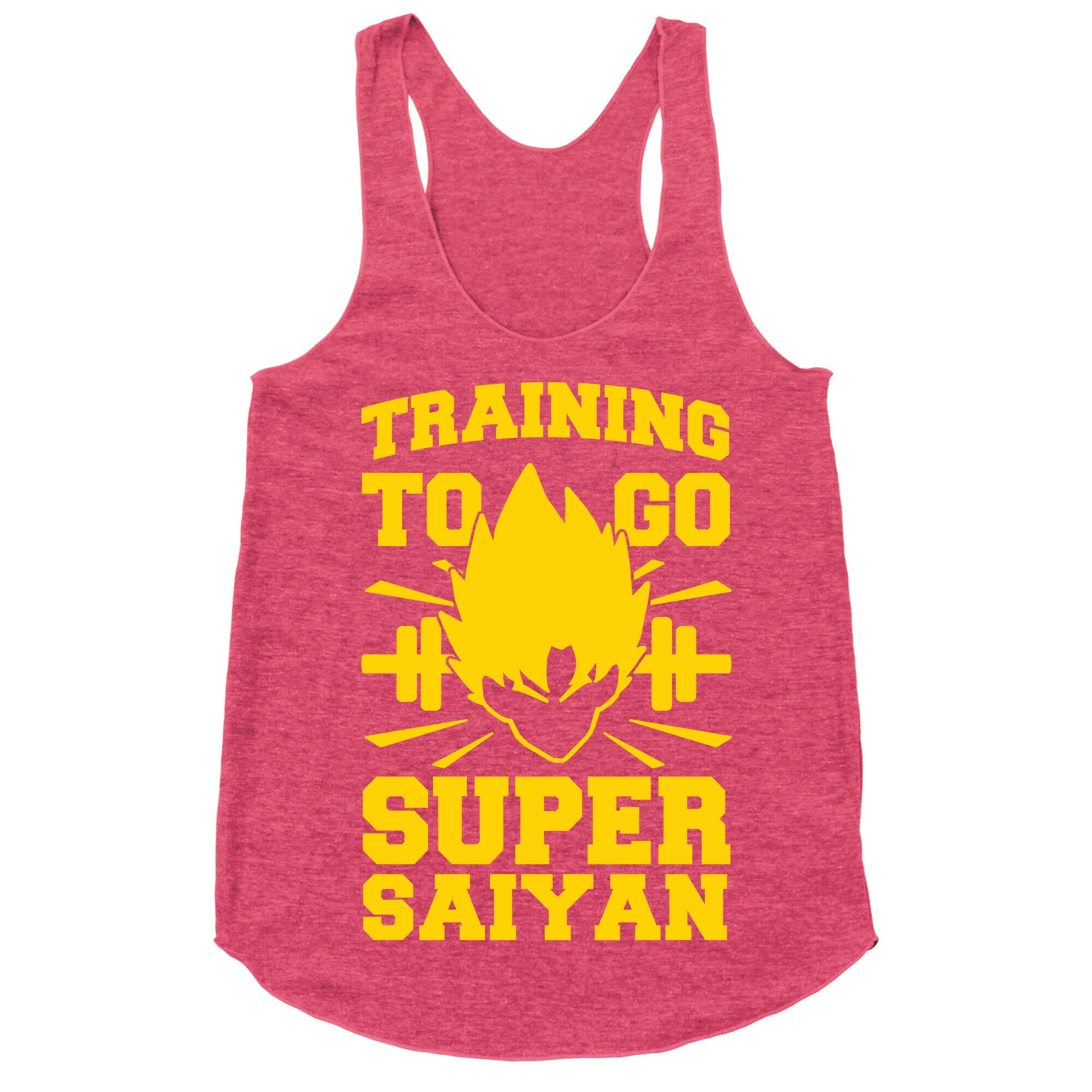 Training to Go Super Saiyan Racerback Tank